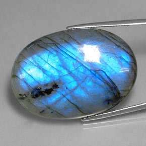 Labradorita multicolorido natural 88,56ct, corte oval, translúcido