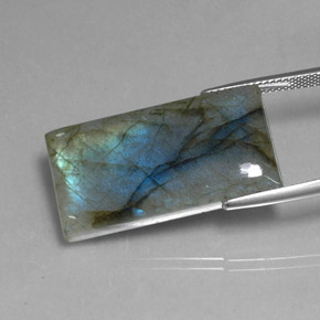 Labradorita multicolorido natural 29,27ct, baguete, translúcido