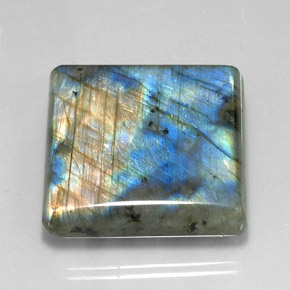 Labradorita multicolorido natural 88,54ct, quadrado, translúcido