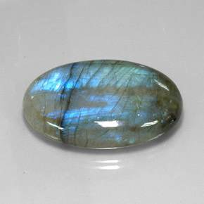 Labradorita multicolorido natural 81,11ct, corte oval, translúcido