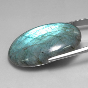 Labradorita multicolorido natural 77,11ct, corte oval, translúcido