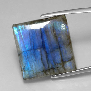 Labradorita multicolorido natural 26,58ct, quadrado, translúcido