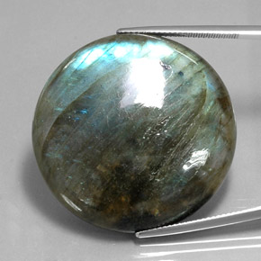 Labradorita multicolorido natural 80,70ct, corte redondo, translúcido
