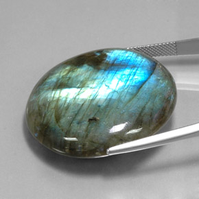 Labradorita multicolorido natural 80,70ct, corte redondo, translúcido