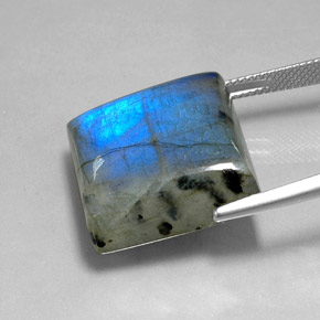 Labradorita Multicolorido Natural 36.07ct, Quadrado, Translúcido