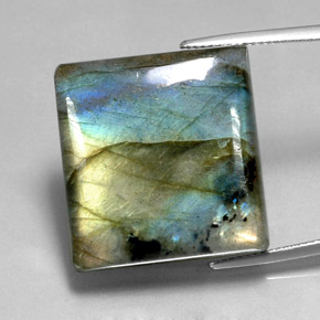 Labradorita Multicolorido Natural 44.79ct, Quadrado, Translúcido