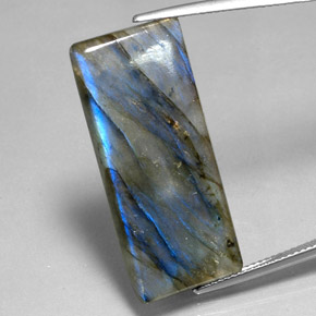 Labradorita multicolorido natural 22,45ct, baguete, translúcido