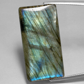 Labradorita multicolorido natural 29,87ct, baguete, translúcido