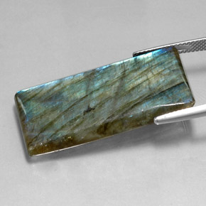 Labradorita multicolorido natural 29,87ct, baguete, translúcido