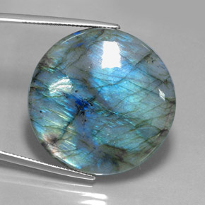 Labradorita multicolorido natural 56,71ct, corte redondo, translúcido