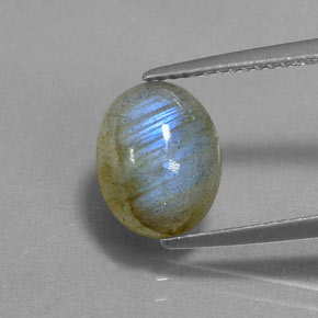Labradorita multicolorido natural 2,62ct, corte oval, translúcido