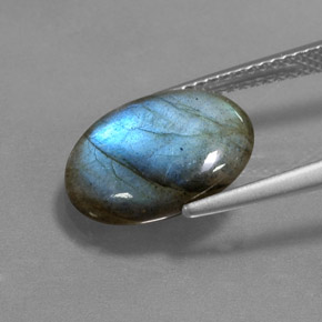 Labradorita Multicolorido Natural 3.74ct, Corte Oval, Translúcido