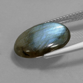 Labradorita multicolorido natural 4,13ct, corte oval, translúcido