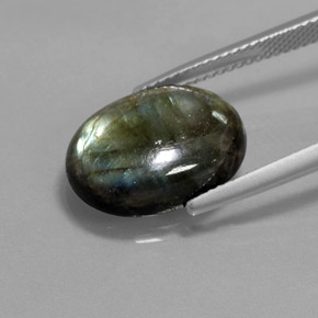 Labradorita multicolorido natural 7,29ct, corte oval, opaco