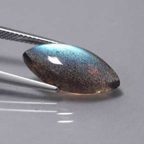 Labradorita multicolorido natural 5,19ct, transparente, transparente/translúcido