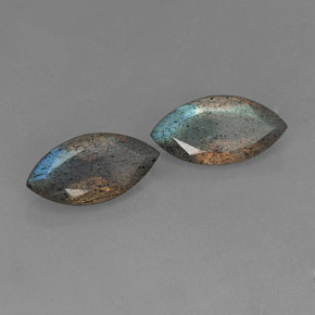 Pedras preciosas de Labradorita Cinza Azul Brilho natural de  ct, Transparente, Transparente/Translúcido