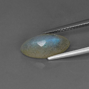 Labradorita Cinza Azul Brilho Natural 3.06ct, Transparente, Transparente/Translúcido