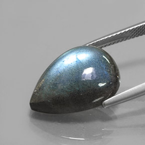 Labradorita Multicolorido Natural 10.49ct, Formato de pêra, Translúcido