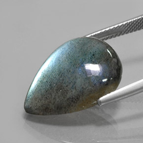 Labradorita Multicolorido Natural 12.79ct, Formato de pêra, Translúcido