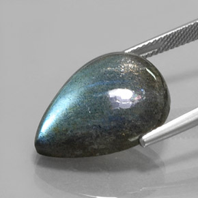Labradorita multicolorido natural 14,88ct, formato de pêra, translúcido