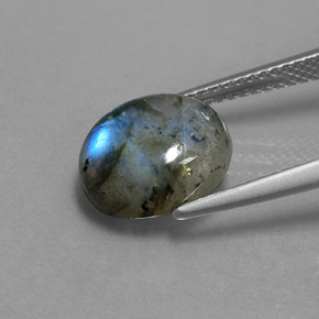 Labradorita Multicolorido Natural 4.06ct, Corte Oval, Translúcido