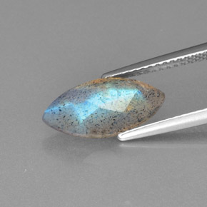 Labradorita Cinza Azul Brilho Natural 2.46ct, Transparente, Transparente/Translúcido