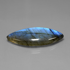Labradorita azul natural 36,89ct, marquise, transparente