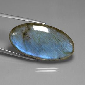 Labradorita azul natural 33,63ct, corte oval, transparente