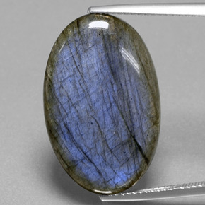 Labradorita azul natural 16,81ct, corte oval, transparente