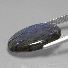 Labradorita azul natural 16,81ct, corte oval, transparente