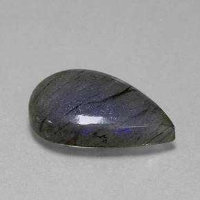 Labradorita azul natural 27,70ct, formato de pêra, transparente