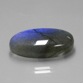 Labradorita azul natural 19,57ct, corte oval, transparente