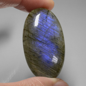 Labradorita azul natural 58,44ct, corte oval, transparente