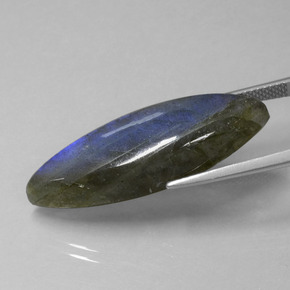 Labradorita azul natural 18,92ct, marquise, transparente