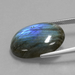 Labradorita azul natural 14,95ct, corte oval, transparente