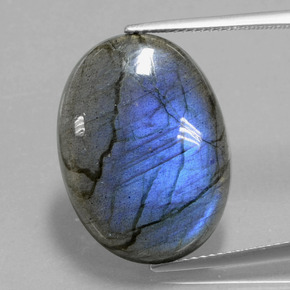 Labradorita azul natural 20,59ct, corte oval, transparente