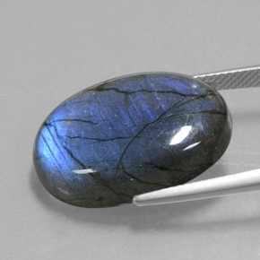 Labradorita azul natural 20,59ct, corte oval, transparente