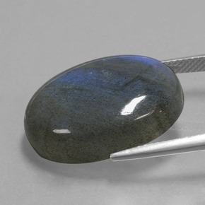 Labradorita azul natural 21,99ct, corte oval, transparente