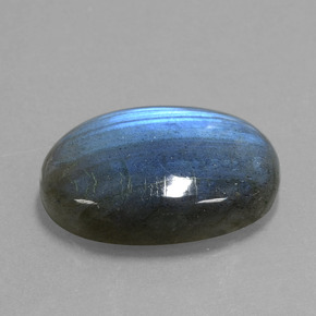 Labradorita azul natural 17,74ct, corte oval, transparente