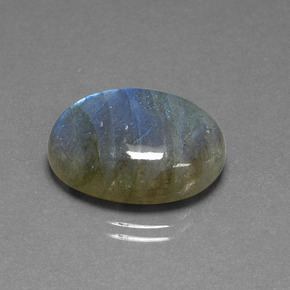 Labradorita azul natural 16,93ct, corte oval, translúcido