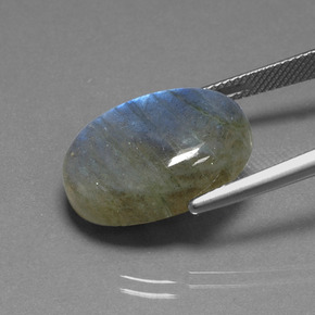 Labradorita azul natural 16,93ct, corte oval, translúcido