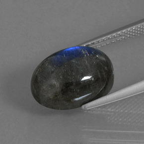 Labradorita azul natural 5,60ct, corte oval, translúcido
