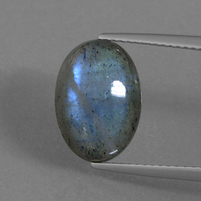 Labradorita azul natural 5,70ct, corte oval, translúcido