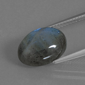 Labradorita azul natural 5,70ct, corte oval, translúcido