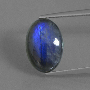 Labradorita azul natural 4,53ct, corte oval, translúcido