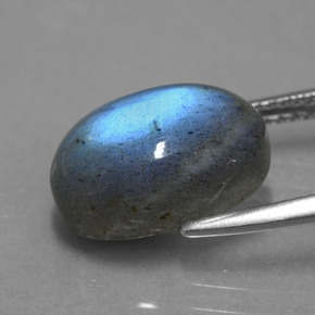 Labradorita azul natural 5,82ct, corte oval, translúcido