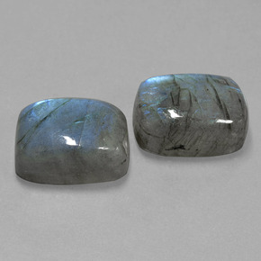 Pedras preciosas de labradorita azul natural de  ct, almofada cortada, translúcido