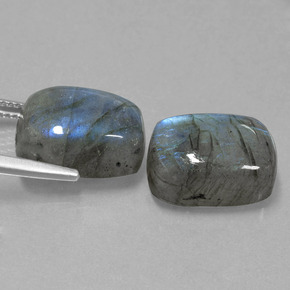 Pedras preciosas de labradorita azul natural de  ct, almofada cortada, translúcido