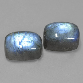 Pedras preciosas de labradorita azul natural de  ct, almofada cortada, translúcido