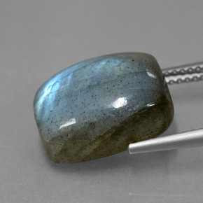 Labradorita azul natural 10,01ct, almofada cortada, translúcido